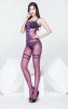 Blancho SE-167-PURPLE FantasticStripe Open Crotch Body Stocking - Purple - Medium