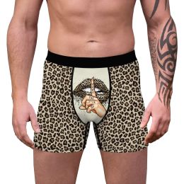 Men's Cow Print Boxer Brief Funny Stretch Trunks Underwear (Color: Brown, size: S)