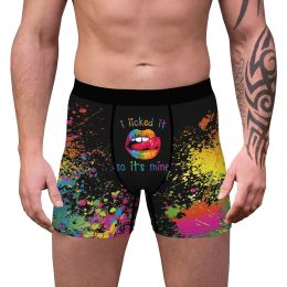 Men's Cow Print Boxer Brief Funny Stretch Trunks Underwear (Color: colorful, size: L)