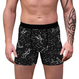 Men's Cow Print Boxer Brief Funny Stretch Trunks Underwear (Color: Black, size: L)