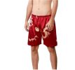 Men Imitation Silk Dragon Print Short Pants Pajama